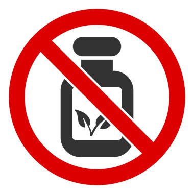 Düz Raster Doğal Uyuşturucu Yok Simgesi