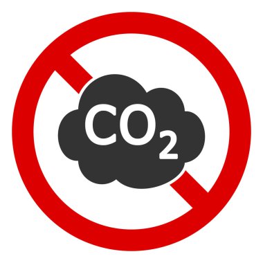 Düz Raster Co2 Kirlilik Yok Simgesi