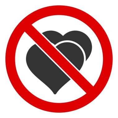 Düz Raster Sevgisiz Kalp Simgesi