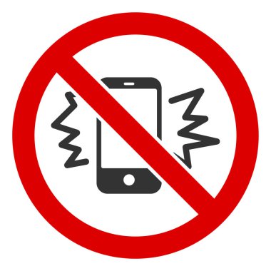 Düz Raster Akıllı Telefon Yok Gürültü Simgesi