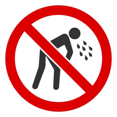 Düz Raster Kusma Yok Simgesi