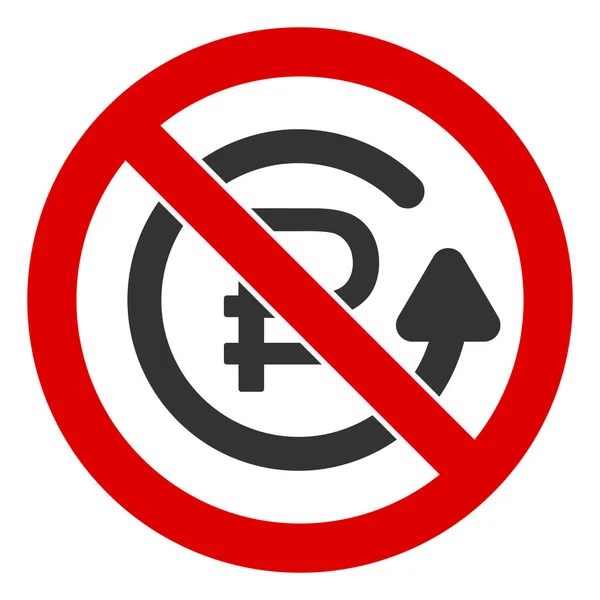 Flat Raster No Rouble Refund Icon — Stock Photo, Image