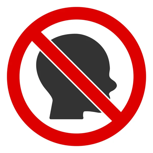 Flat Raster No Child Head Icon — Stock Photo, Image