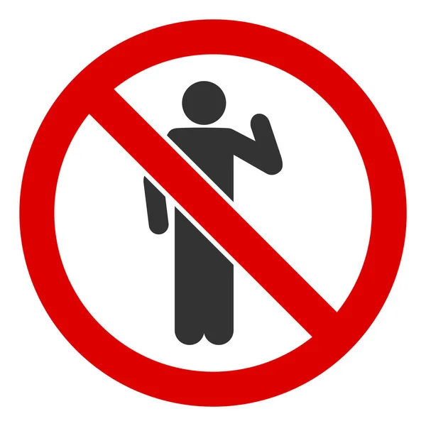 Flat Raster No Standing Person Icon — Stock Photo, Image