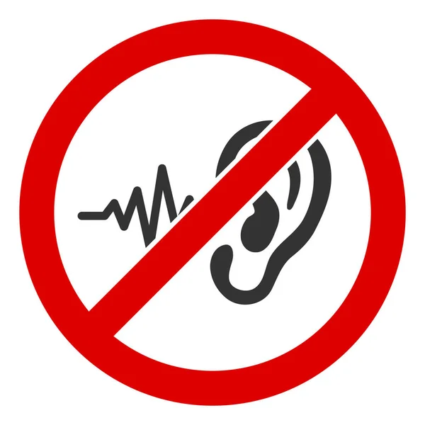 Flat Raster No Listen Signal Icon — Stock Photo, Image