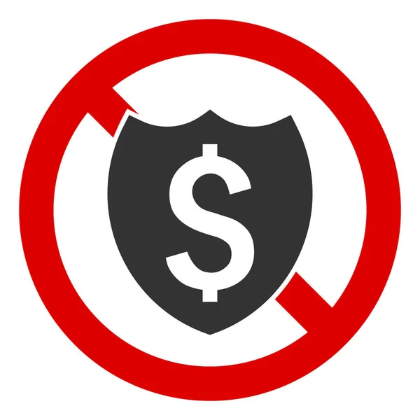 Flat Raster No Banking Shield Icon — Stock Photo, Image