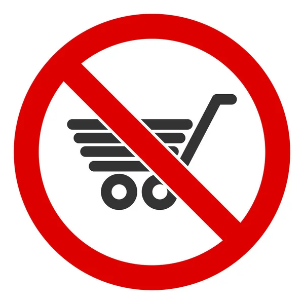 Flat Raster No Shopping Cart Icon — Stock Photo, Image