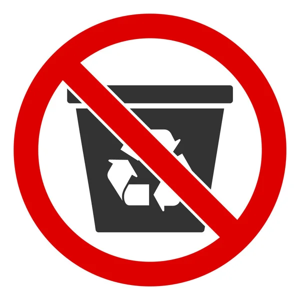 Raster płaski No Recycling Bin Icon — Zdjęcie stockowe