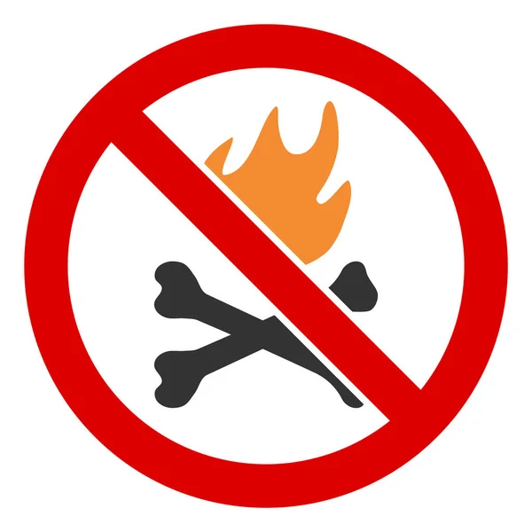Flat Raster No Dead Fire Icon — Stockfoto