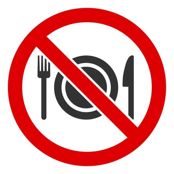 Flat Raster No Eating Icon — Stockfoto