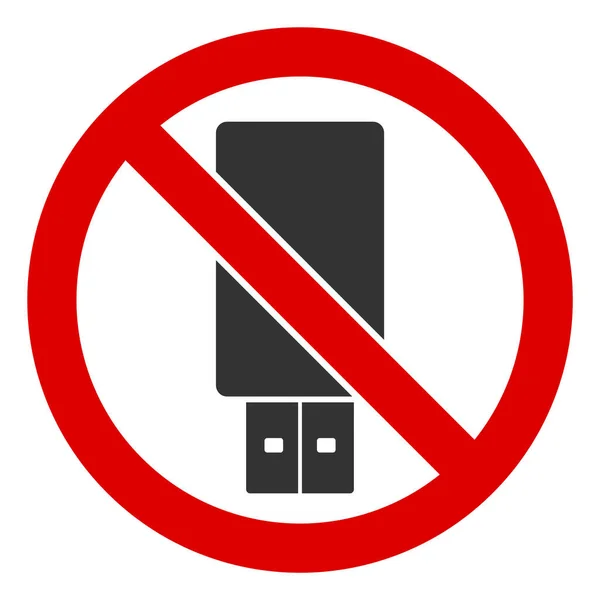 Плоский Raster Нет USB Drive икона — стоковое фото