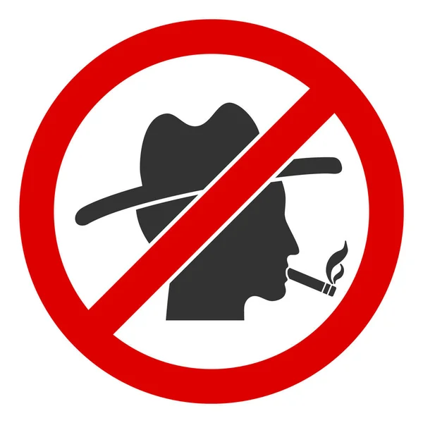 Flaches Raster No Smoker Guy Ikone — Stockfoto