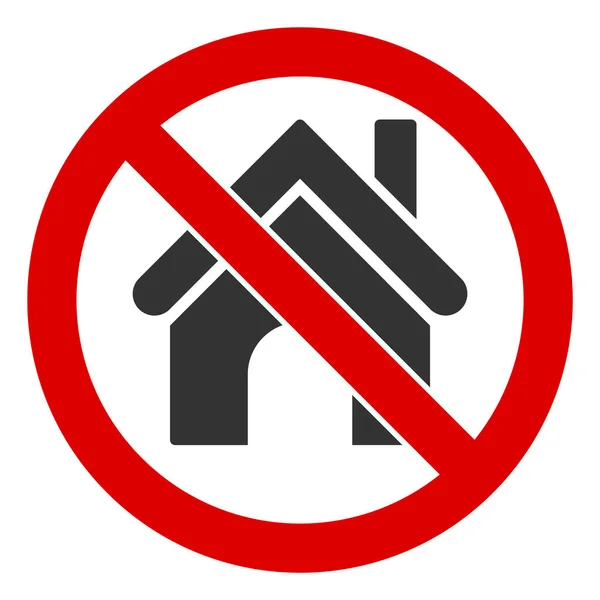 Flat Raster No House V2 Icon — Stockfoto