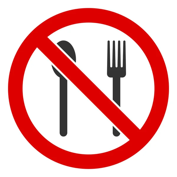 Flat Raster No Food Utensils Icon — Stock Photo, Image