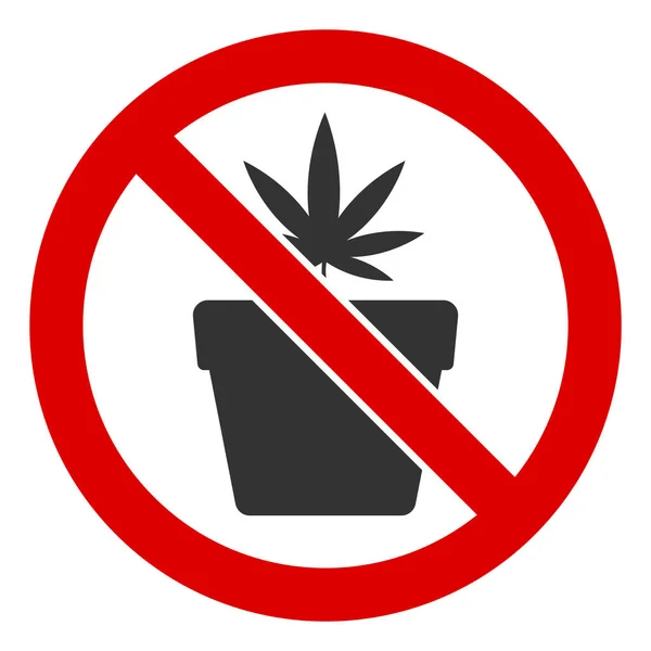 Flat Raster No Cannabis Pot Icono —  Fotos de Stock