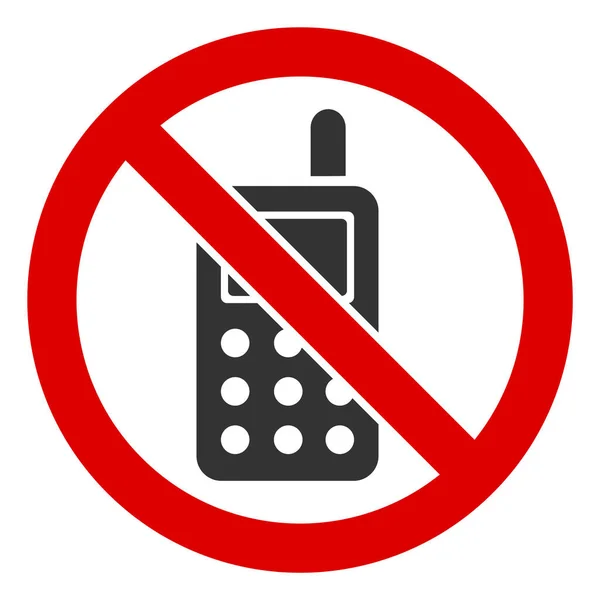 Flat Raster geen mobiele telefoon pictogram — Stockfoto