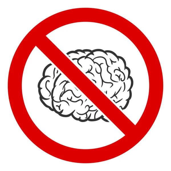 Flat Raster No Brain Icon — Stock Photo, Image