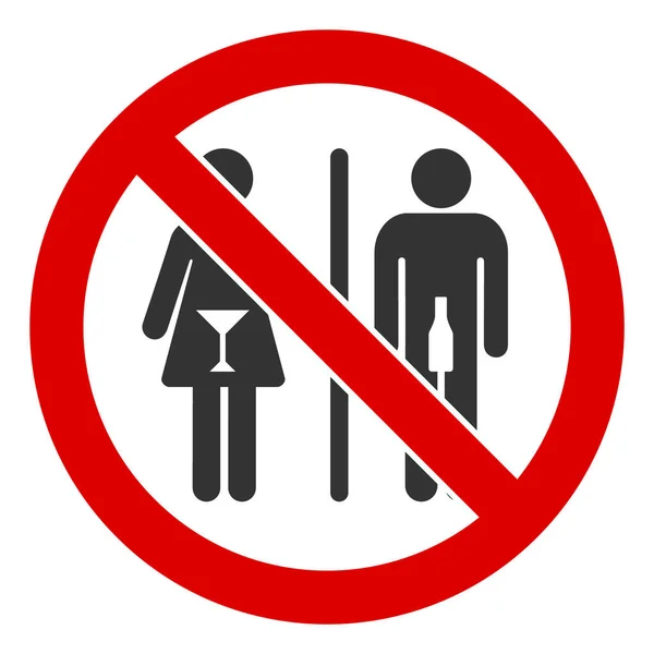 Flat Raster No Drunk People Toilet Icon — Stock Photo, Image