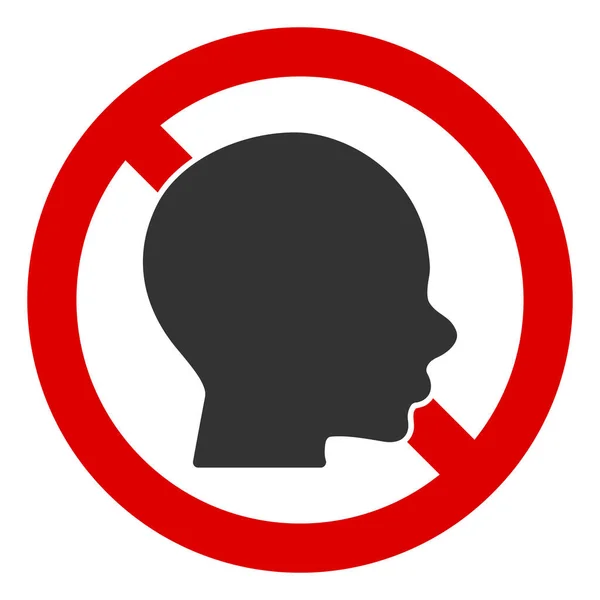 Flat Raster No Kid Head Icon — Stock Photo, Image