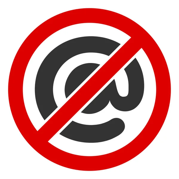 Flat Raster No Email Address Icon — Stock Photo, Image