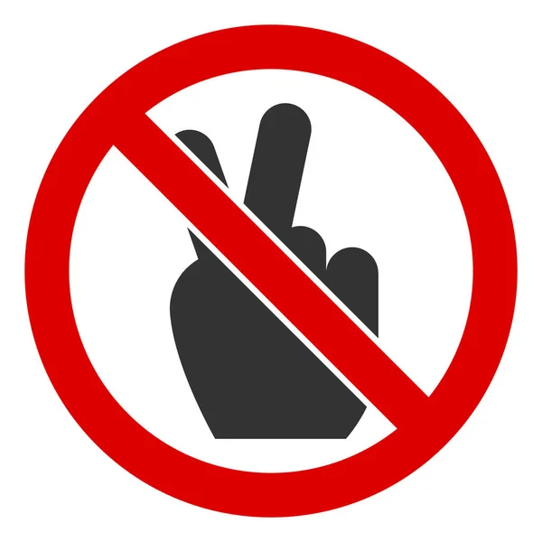 Flat Raster No Victory Gesture Icon — Stock Photo, Image