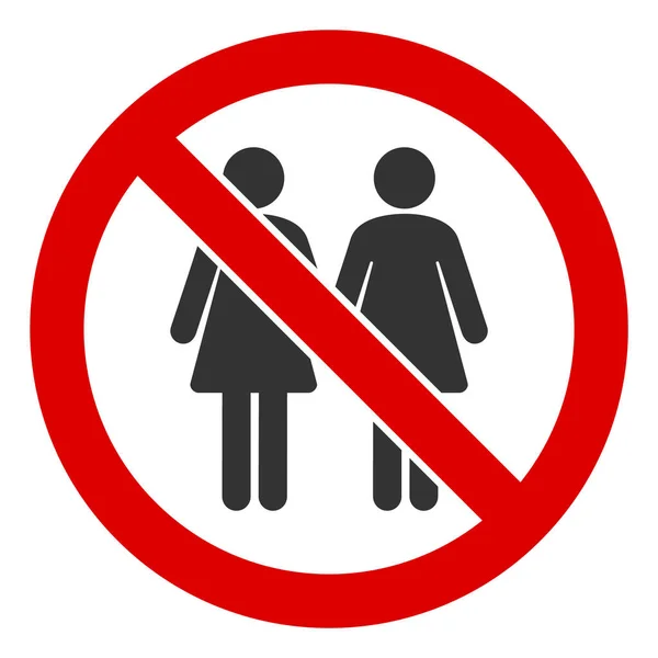Flat Raster No Lesbian Couple Icon — Stock Photo, Image
