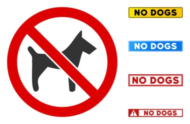 Düz Vektör Köpeğimiz Yok İmzası Altyazılar Dikdörtgen Çerçevesinde