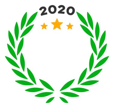 2020 Laurel Çelenk Vektörü Düz Simge