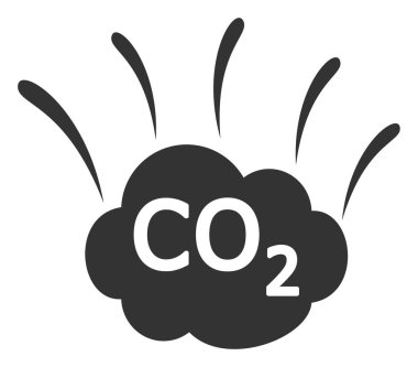 CO2 Emisyon Bulut Vektörü Düz Simgesi