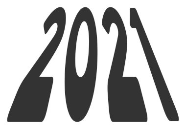 2021 Perspektif Rakamlar Vektör Düz Simgesi
