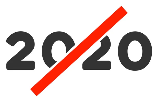 No 2020 Year Vector Flat Icon szám — Stock Vector