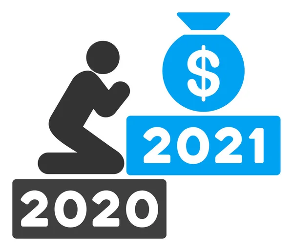 อธิษฐานเพื่อเงิน 2021 เวกเตอร์ไอคอนแบน — ภาพเวกเตอร์สต็อก