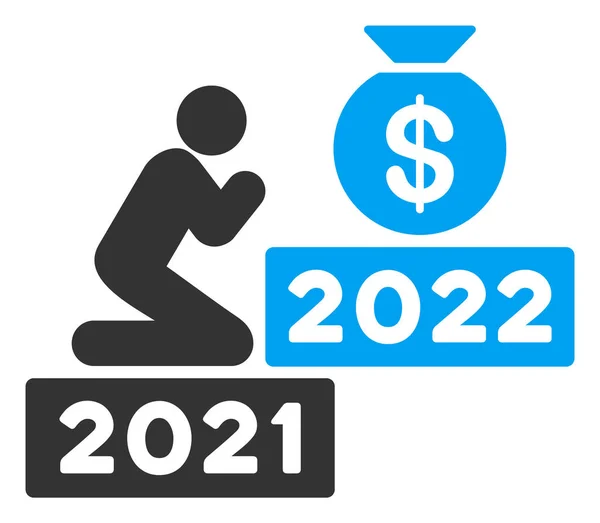 อธิษฐานเพื่อเงิน 2022 เวกเตอร์ไอคอนแบน — ภาพเวกเตอร์สต็อก