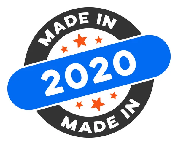 Hergestellt im Jahr 2020 Stempel Vector Flat Icon — Stockvektor