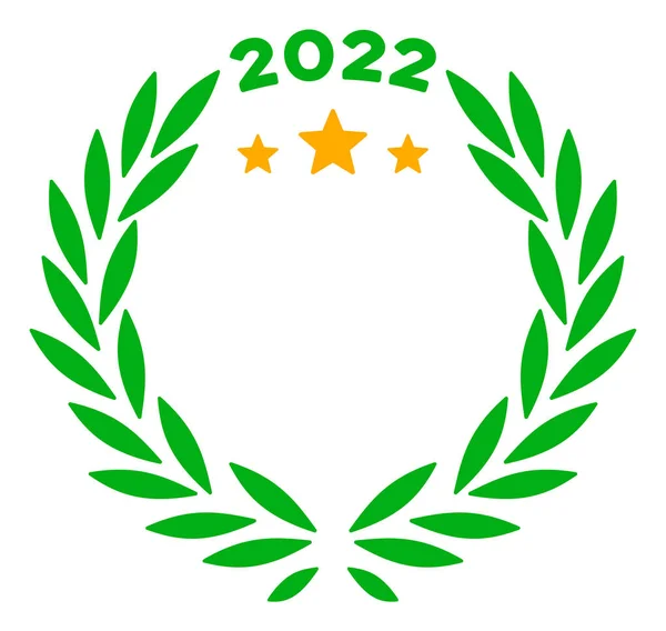 2022 Laurel Wreath Vector Flat Icon — Stockový vektor