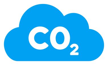 CO2 Gaz Bulutu Raster Düz Simgesi