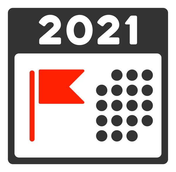 2021 Kalendarz wakacyjny Raster Flat Icon — Zdjęcie stockowe