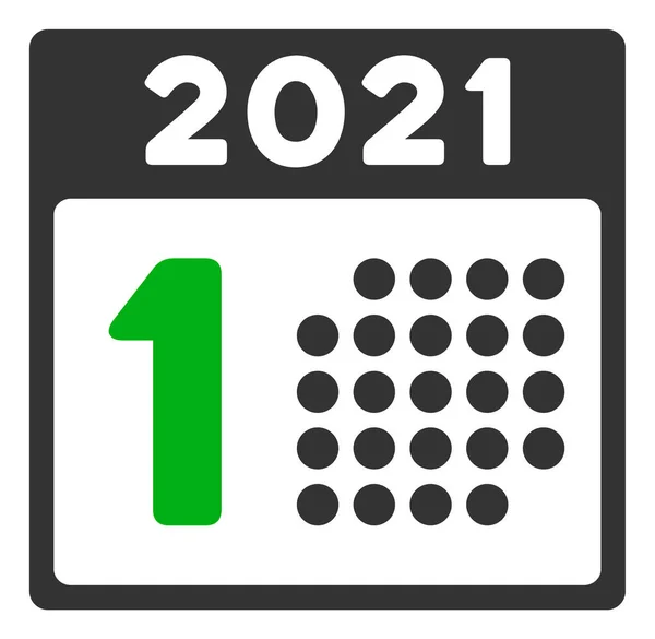 2021 rok Pierwszy dzień Raster płaska ikona — Zdjęcie stockowe