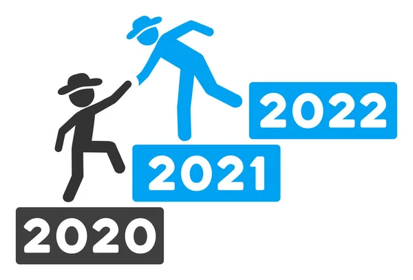 2022 Jahr Guy Hilfe Raster flache Ikone — Stockfoto