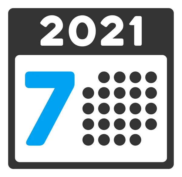 2021 rok 7Th Dzień Raster płaska ikona — Zdjęcie stockowe