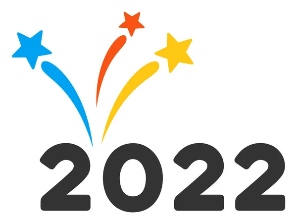 2022 Vuurwerk Raster Flat Icon — Stockfoto