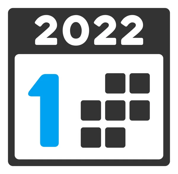 2022 Pierwszy dzień Raster płaska ikona — Zdjęcie stockowe