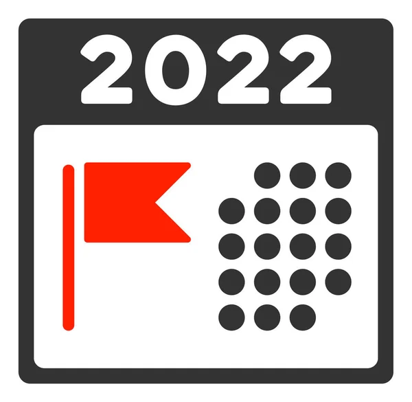 2022 Kalendarz wakacyjny Raster Flat Icon — Zdjęcie stockowe