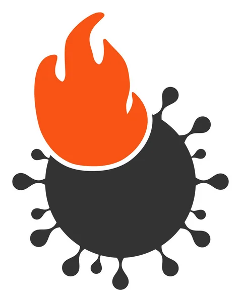 Fired Coronavirus Raster Flat Icon — Stock fotografie