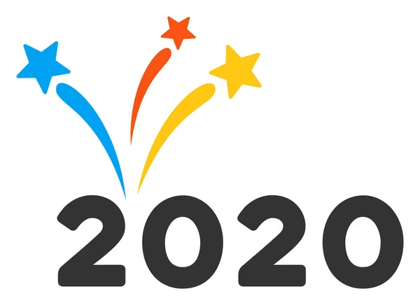 2020 Vuurwerk Raster Flat Icon — Stockfoto