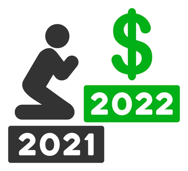 Man อธิษฐานดอลลาร์ 2022 Raster Flat Icon — ภาพถ่ายสต็อก