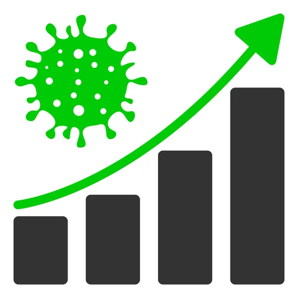 Koronavirus rostoucí trend rastrové ploché ikony — Stock fotografie