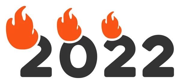 불에 탄 2022 년 형 래스터 모형 — 스톡 사진