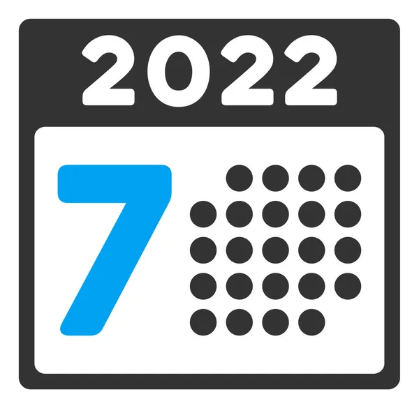 2022 Rok 7Th Dzień Raster płaska ikona — Zdjęcie stockowe