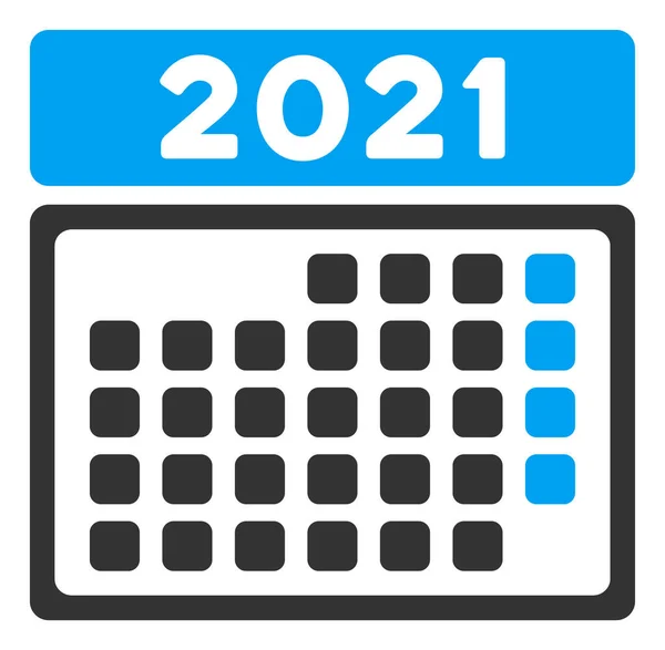 2021 Miesiąc Kalendarz Raster płaska ikona — Zdjęcie stockowe